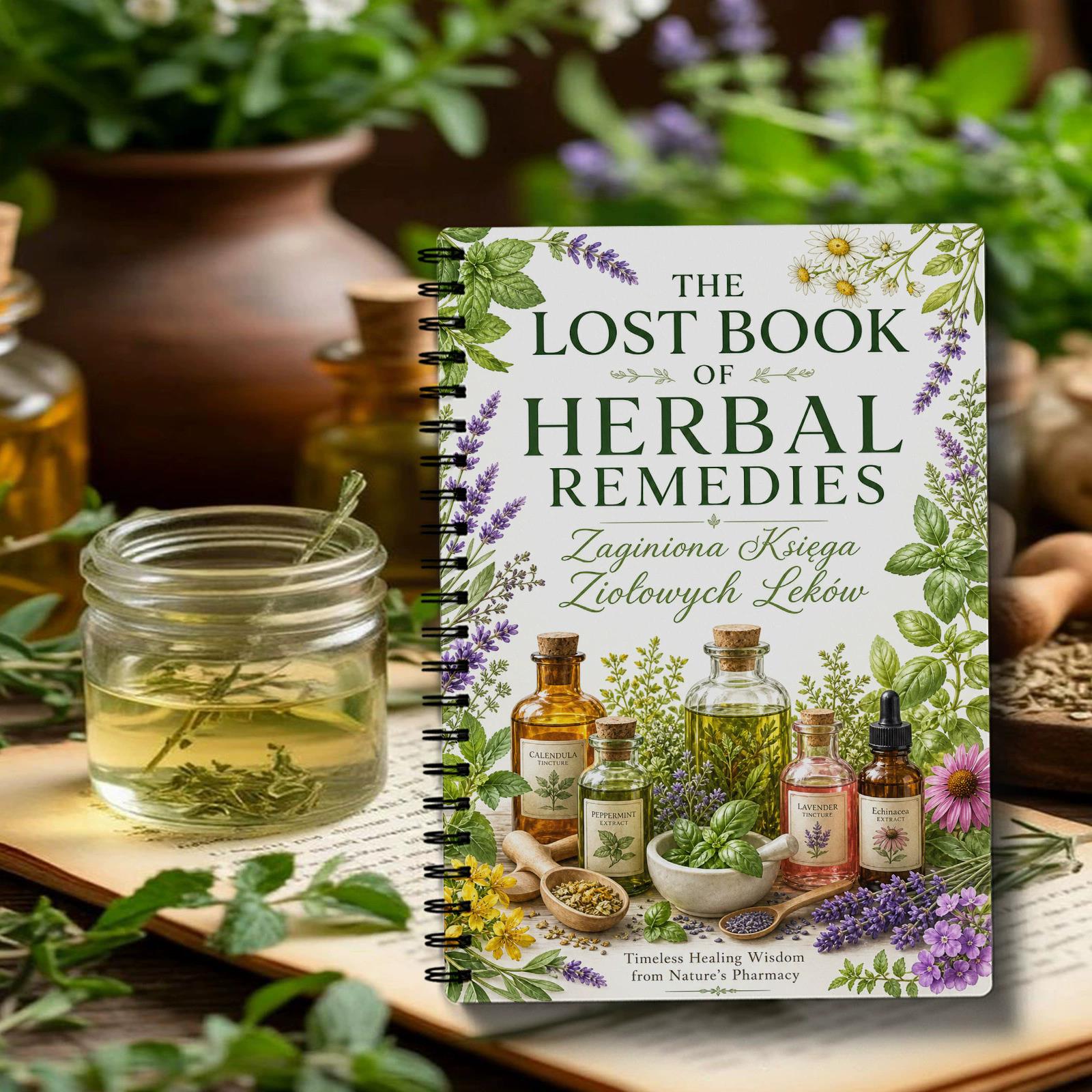 Herbal Wellness Remedy - Herbal Remedies Spiral Notebook Polish Edition