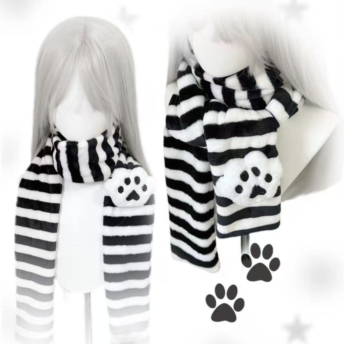 Kawaii Kniied Scarf Cat Paw De - Cat Claw Bark 评论和价格
