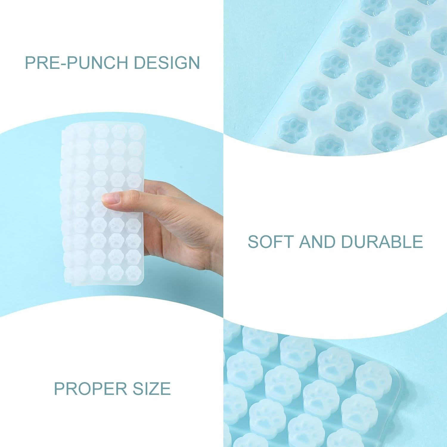 100 Cavity Mini Cat Paw Molds  - Cat Claw Bark 评论和价格