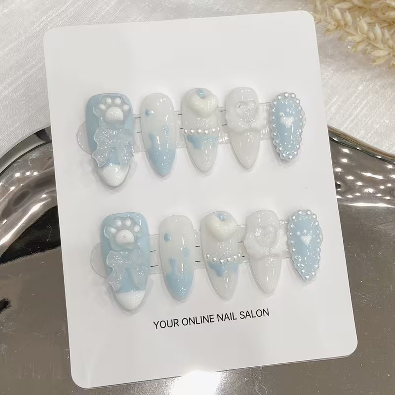 10 pieces of almond-shaped blu - Cat Claw Bark 评论和价格